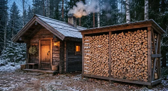 Укладка дров в Барыбине, переулок Молодёжная, 1